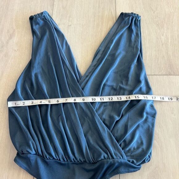 Free People Night Owl Bodysuit Blue Metal size M - Picture 3 of 8